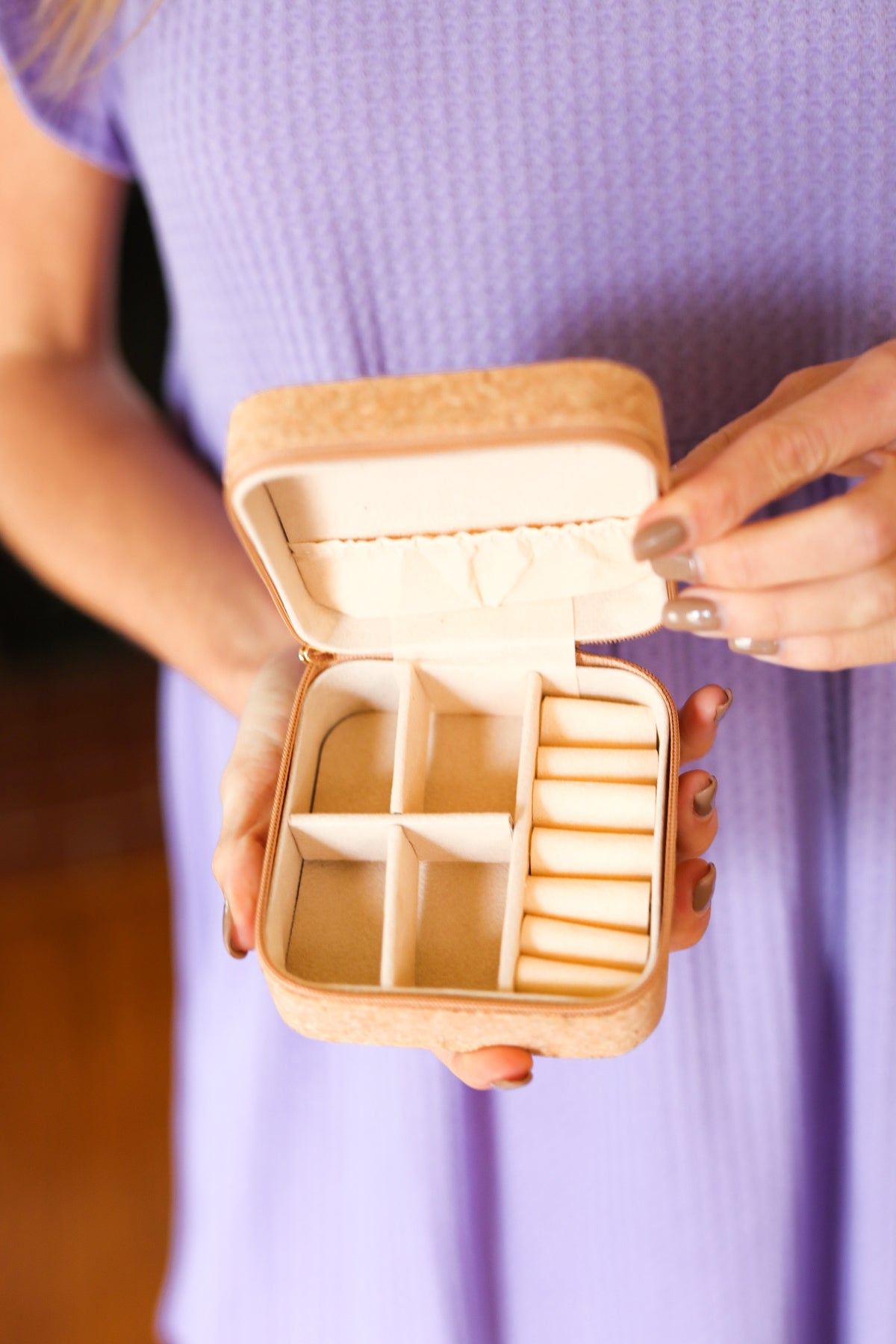 Spanish Tile & Cork Travel Jewelry Box