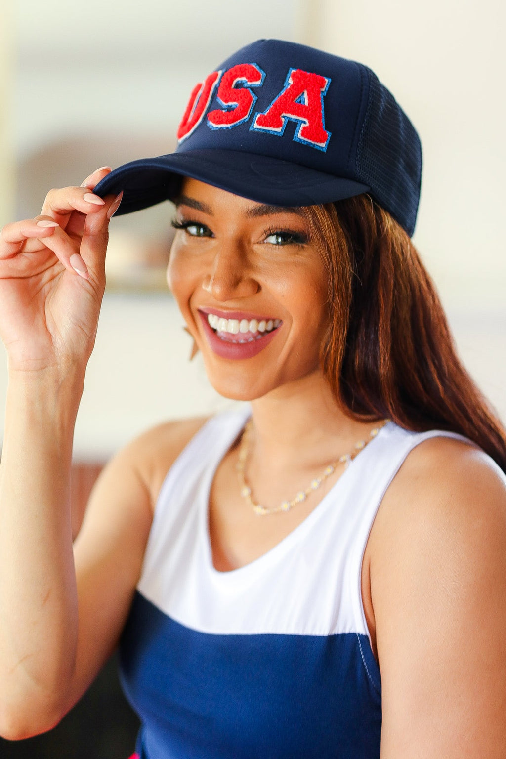 Navy "USA" Mesh Trucker Hat